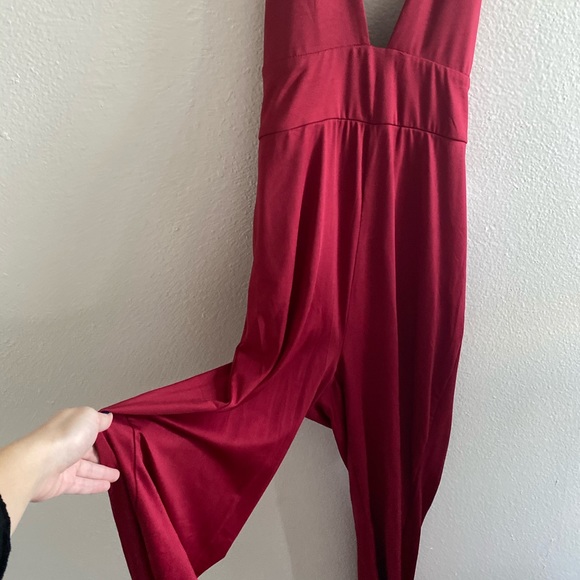 REVOLVE by the way red halter straps jumpsuit - Picture 3 of 5